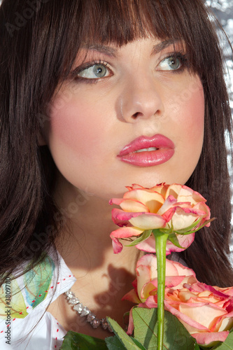 The girl and roses