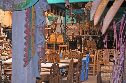 hand-made mexican wares on display in this shop