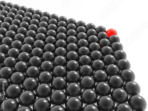 red leader of black balls group (hires 3D image)