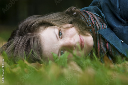 Girl on the grass portrait