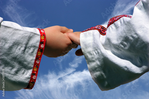 Two kids dancing Greek dance at the festival
