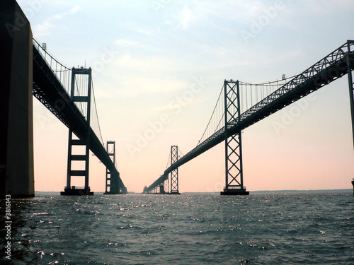 close up of the Chesapeake Bay Bridge of Maryland