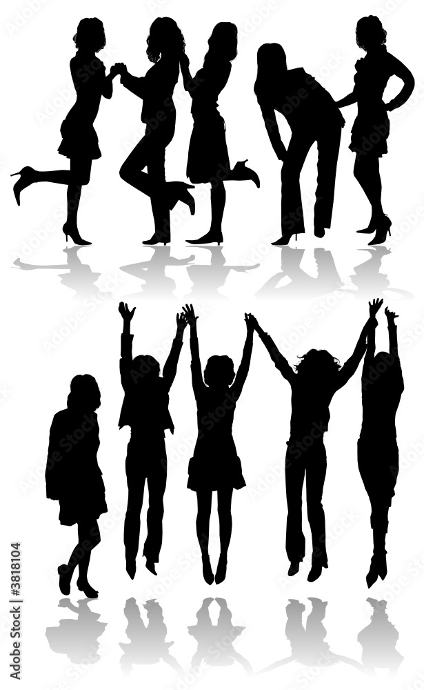Vector silhouettes sexy women, illustration Vector silhouettes sexy women, illustration