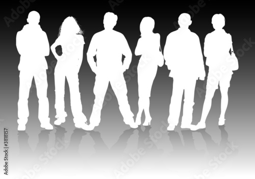 Vector silhouettes man and women  illustration