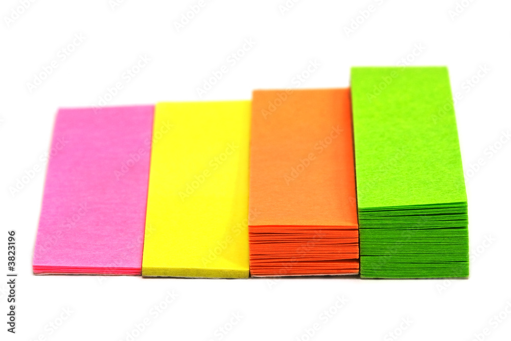 Adhesive notes isolated on white