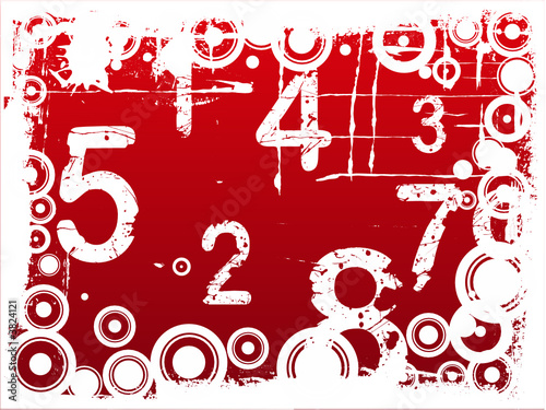 Red Number Grunge
