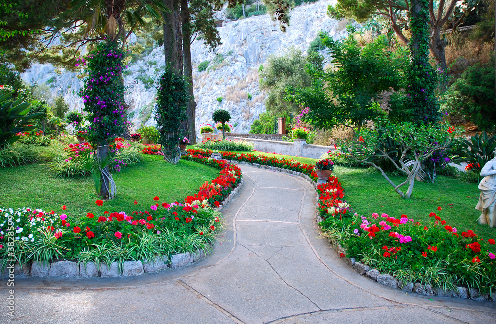 Public garden in Capri island