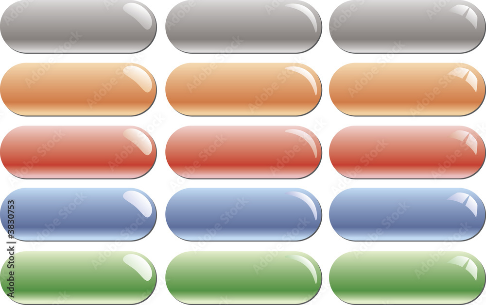 Empty colored glossy buttons bars Empty colored glossy buttons bars