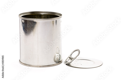 a metal can with white background