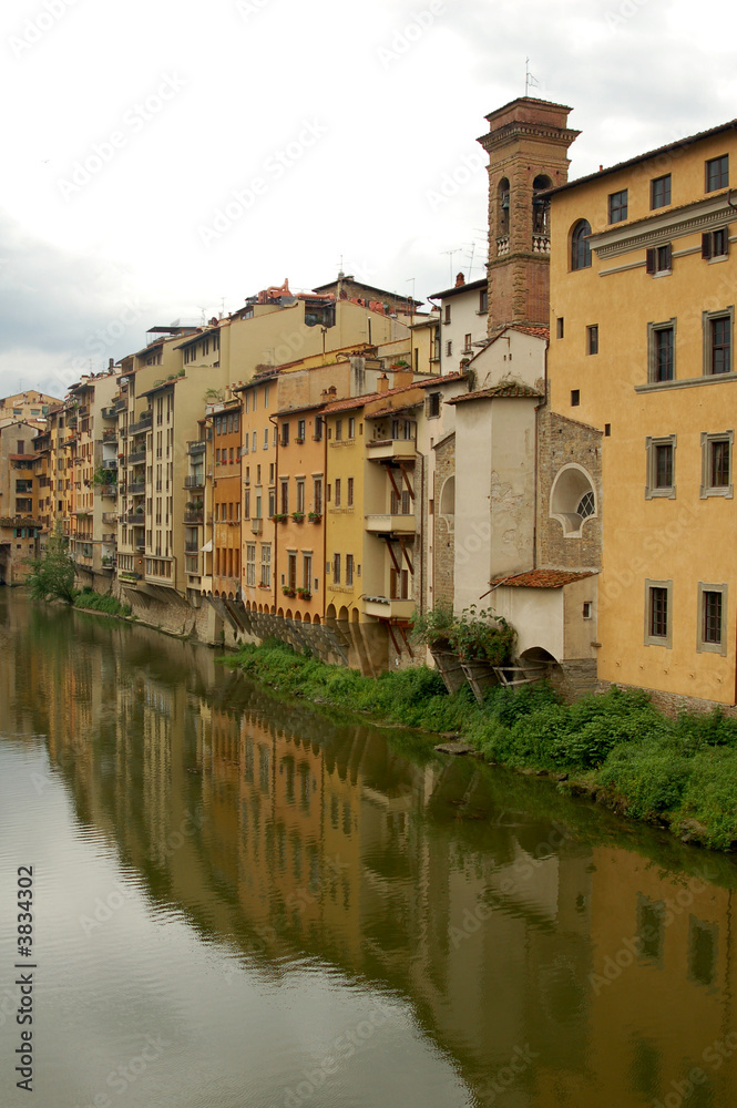 Homes near the Ponte Vecchio Bridge in Florence.