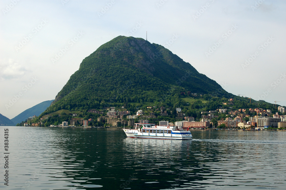 A ferry boat on Lake Lugano in Switzerland.