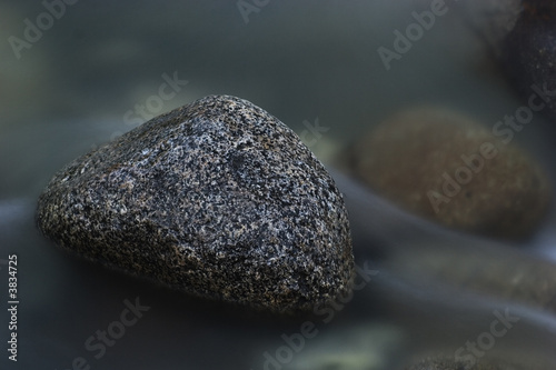 Long exposure of a rock sitting in a stream. 