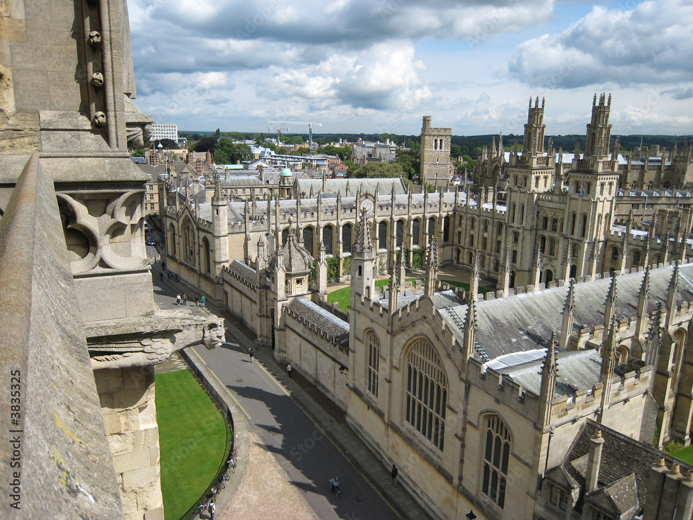 Oxford All Souls College Spires and Church Gargoyles 