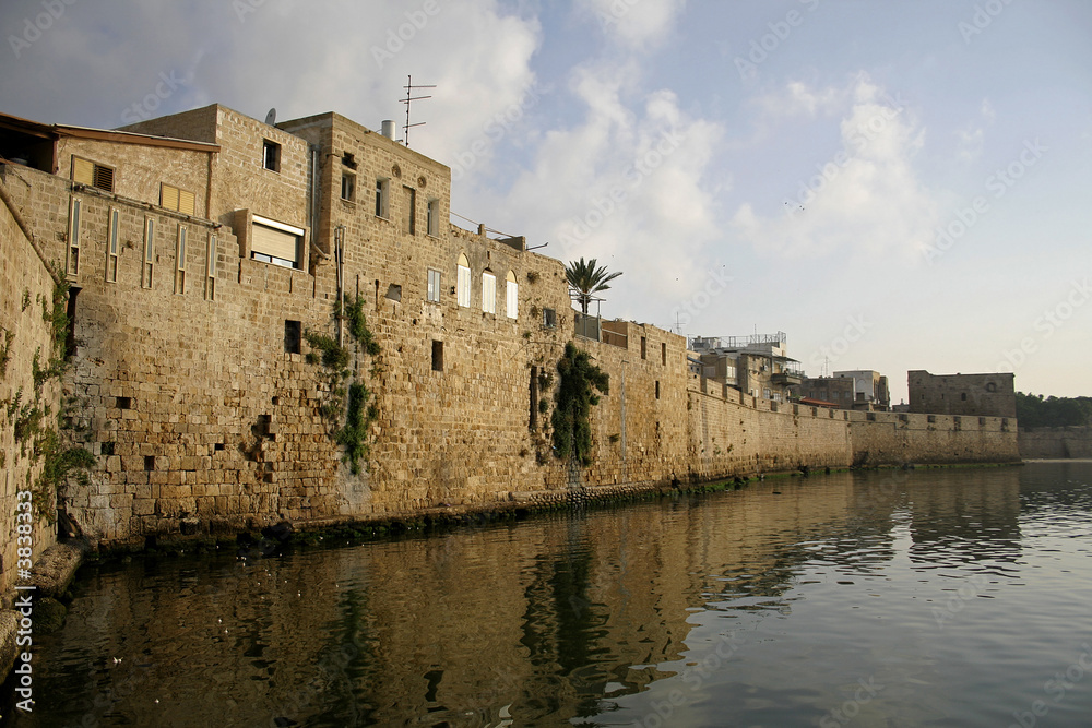 fortified walls by seaside akko israel
