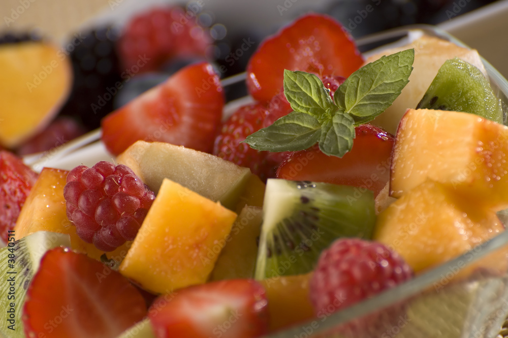fruit salad with mixed fruit close up fruit salad with mixed fruit close up