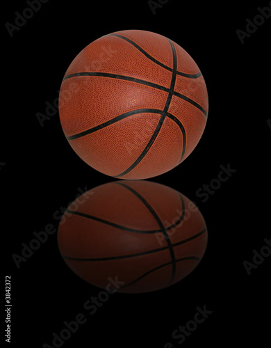 Basketball on black background with reflection © Albo
