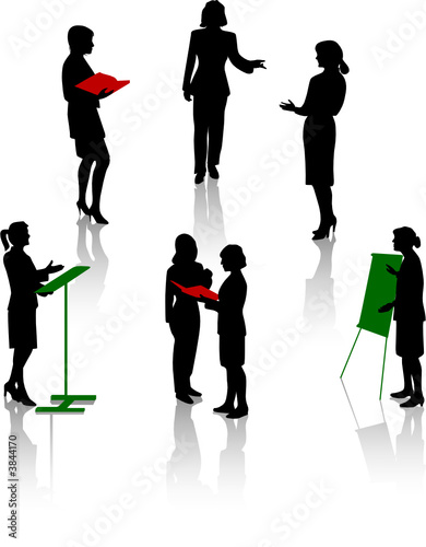 Silhouettes of businesswoman