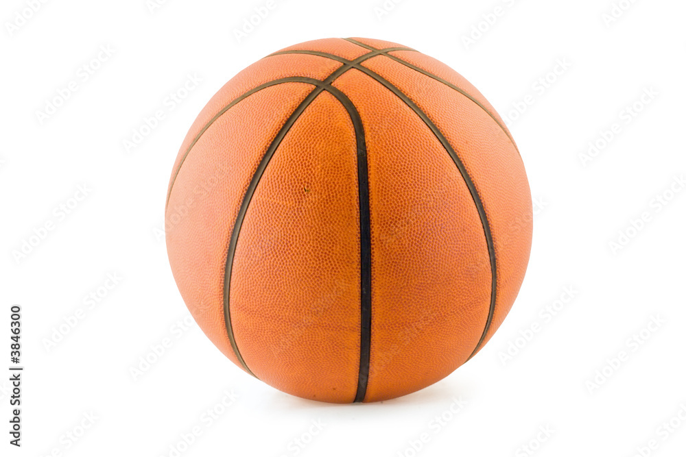 An orange basketball isolated on white with clipping path.