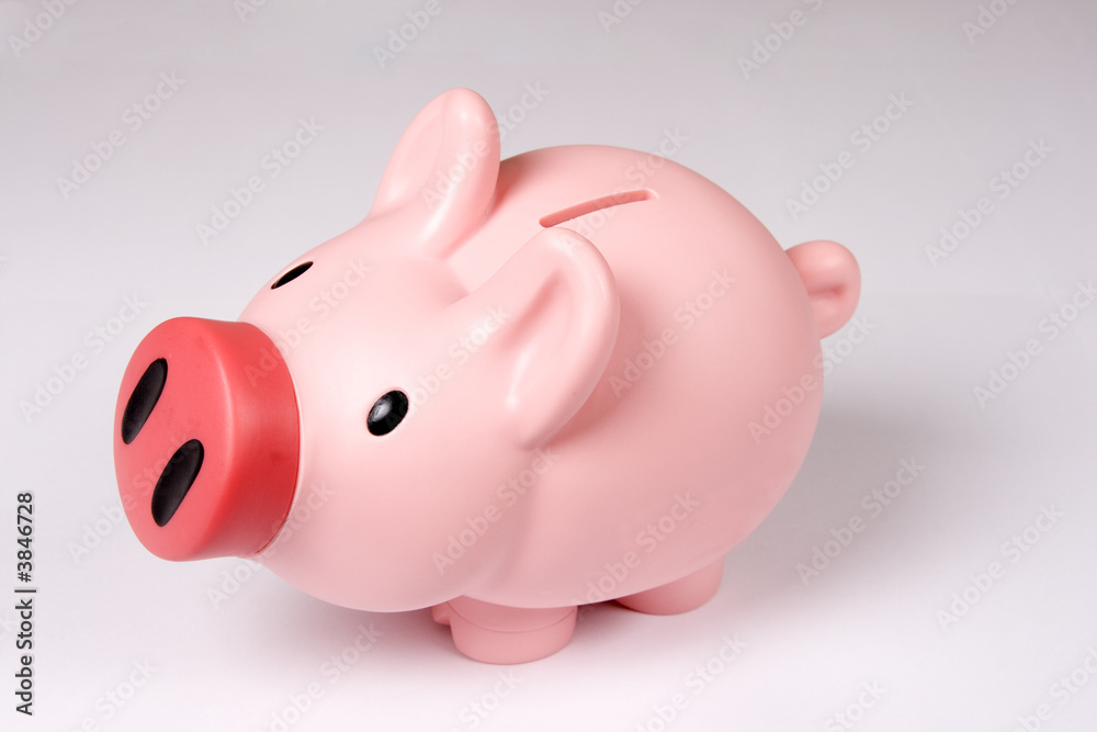 Piggy bank. Easy to cut. Side shot