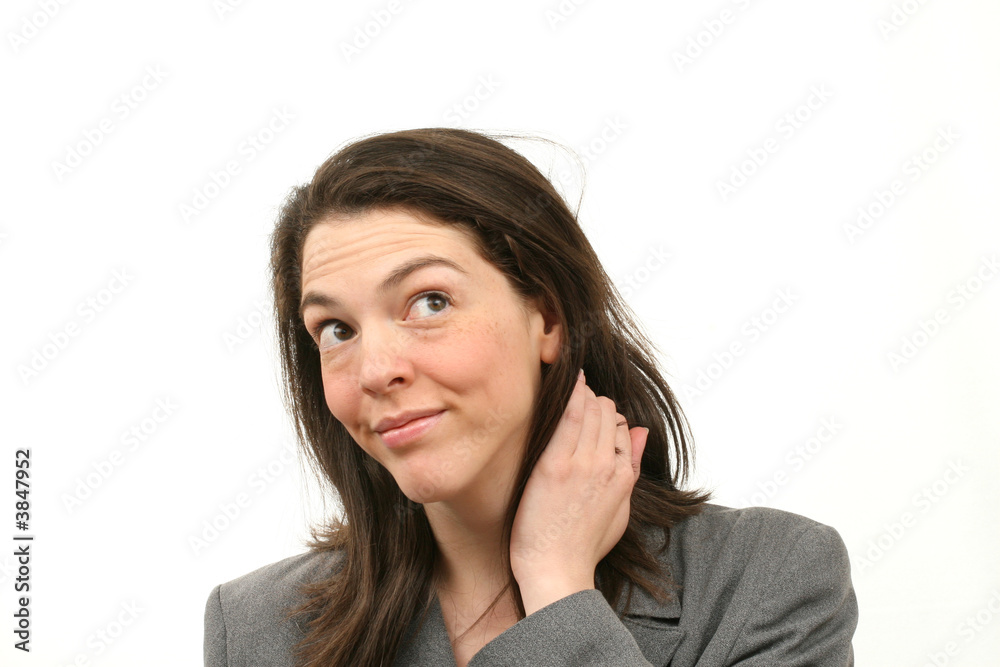 Happy business woman isolated over white Happy business woman isolated over white