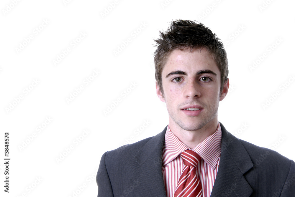 young business man portrait in white background young business man portrait in white background