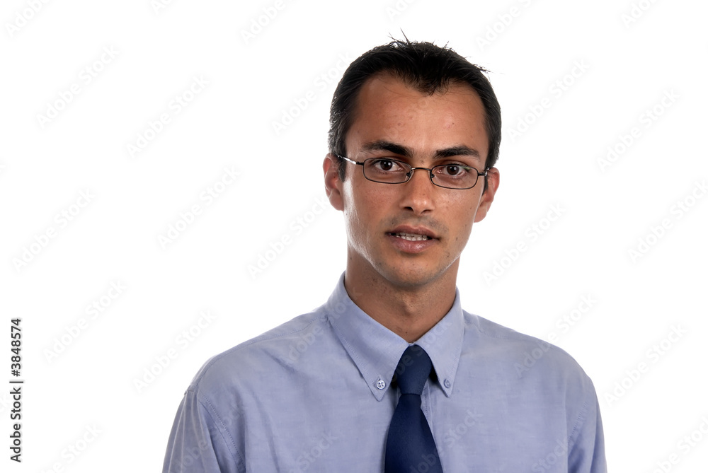 young business man portrait in white background young business man portrait in white background