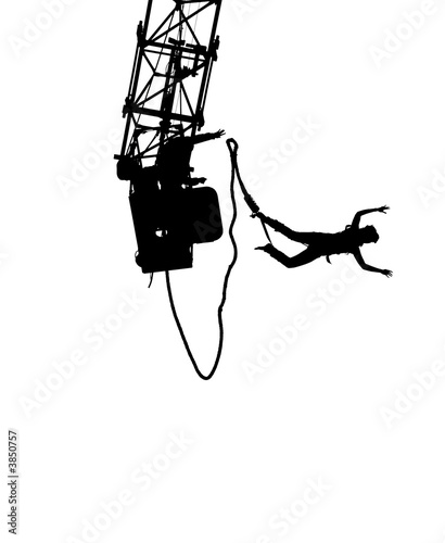 Silhouette of a bungee jumper