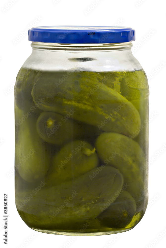 Sweating Jar of Cucumbers; isolated, clipping path Sweating Jar of Cucumbers; isolated, clipping path