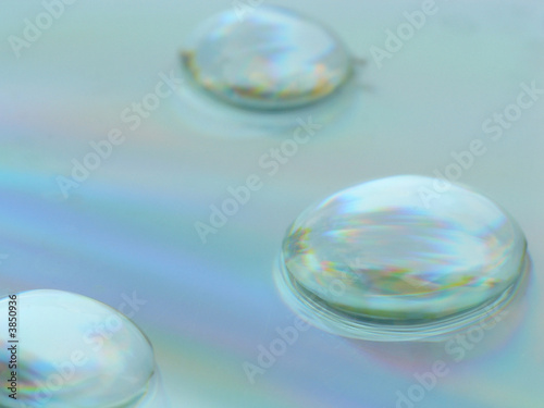 Water drops on a CD surface