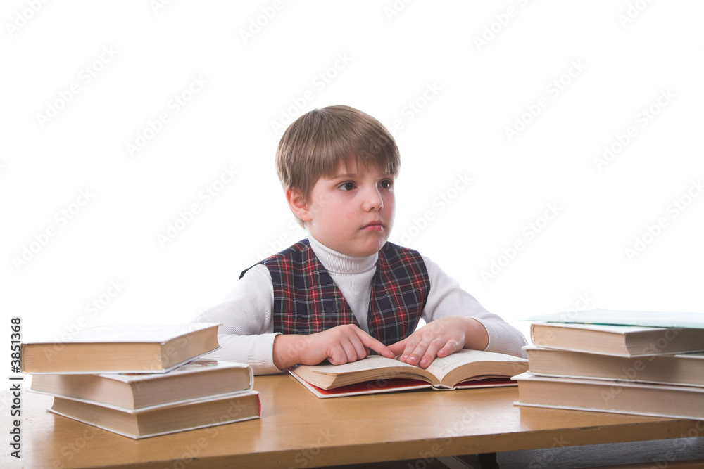 young studiing boy isolated on white backgroung young studiing boy isolated on white backgroung