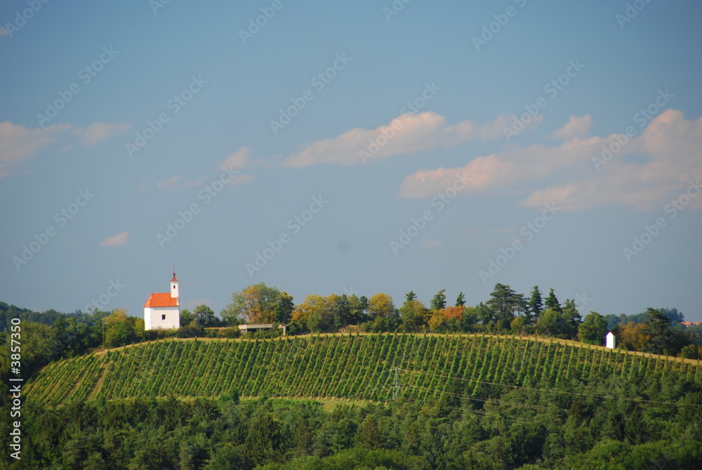 Small church on a hill near Maribor, Slovenia