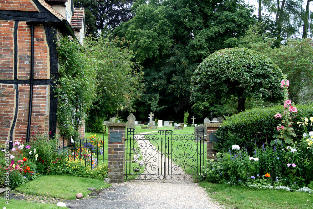 Wrought Iron Gate to a Rural English Churchyard