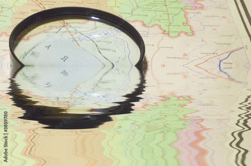 series object for navigation: map with magnifier