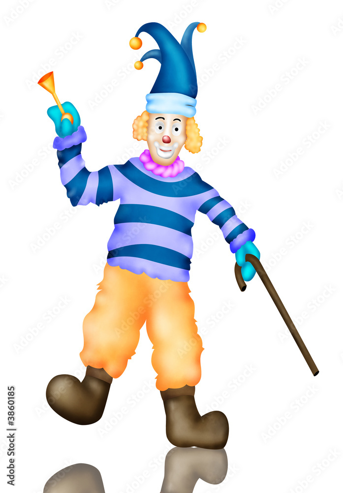 Clown Illustration with Clipping Path Clown Illustration with Clipping Path