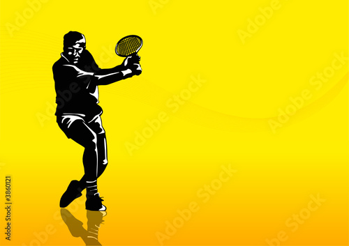Tennis man silhouette