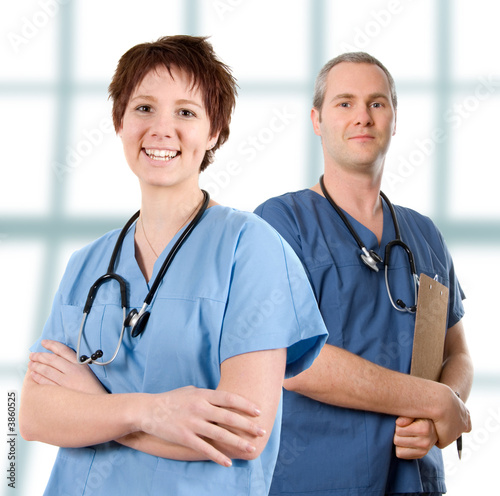 male doctor happy on white isolated background