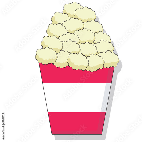 Cartoon of butter popcorn in a bucket