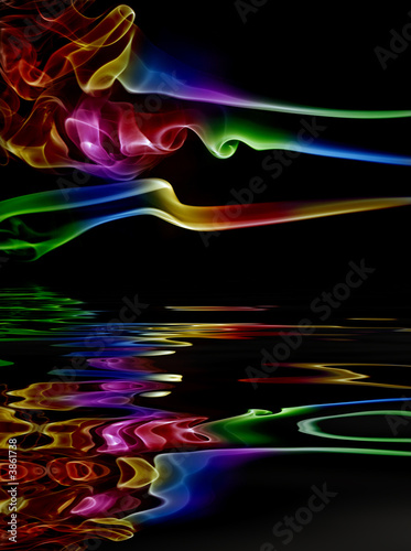 abstract colored smoke in a black background