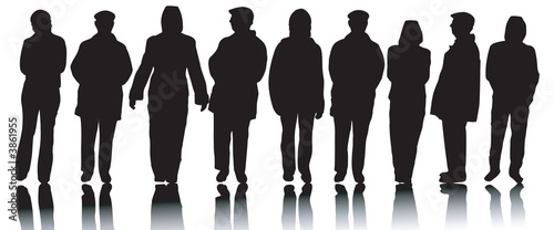 Variety of different people silhouettes