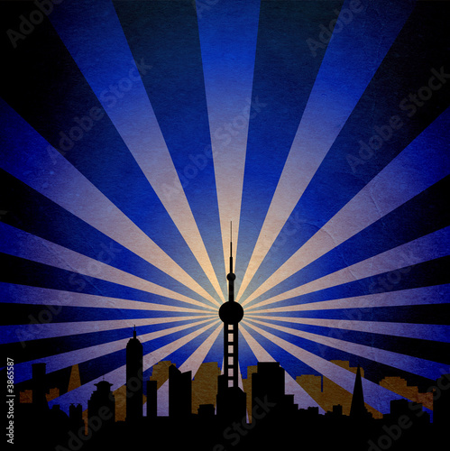 cityscape with tower spread...