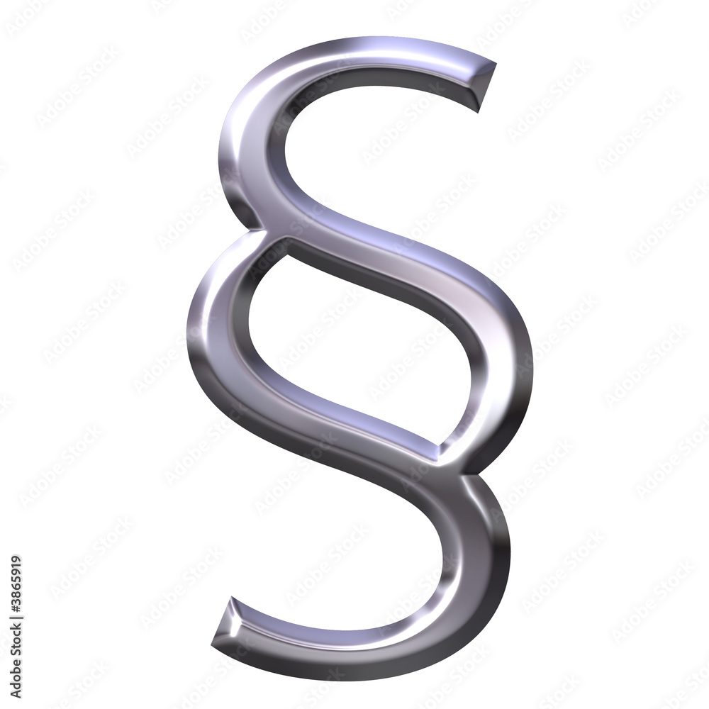 3D silver section symbol 3D silver section symbol