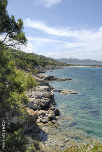 Vertical panorama Sardinia coast