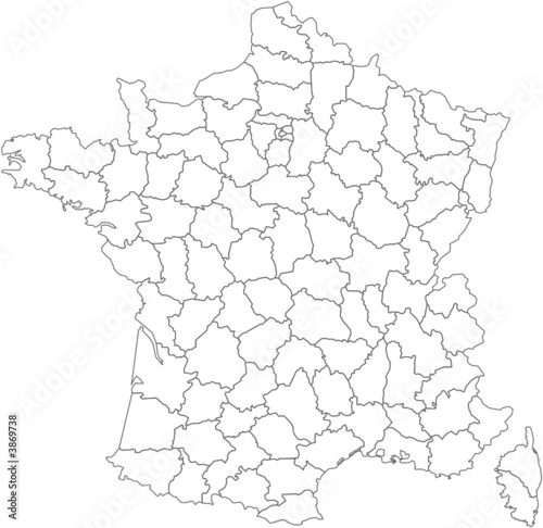 Obraz na płótnie carte des départements francais w salonie