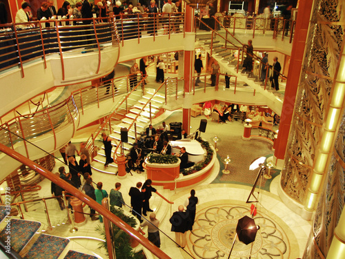 Cruise ship interior indoors with people
