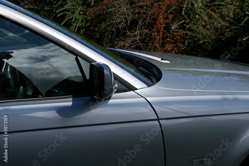 silver car wing mirror