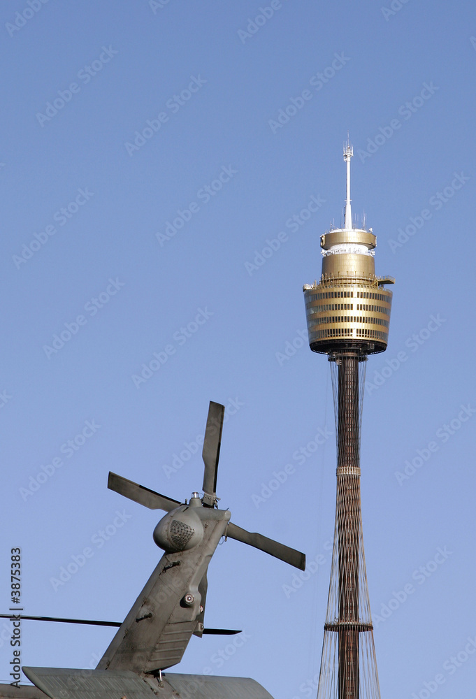 Sydney Tower And Helicopter Rotor