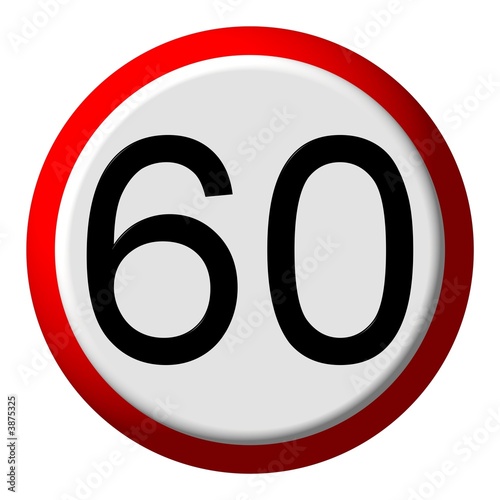 60 limit - road sign