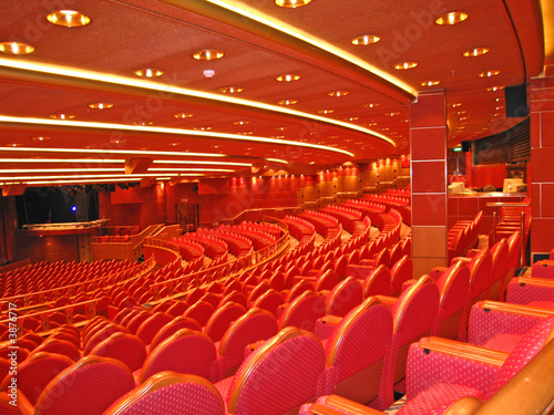 Auditorium interior in red colours