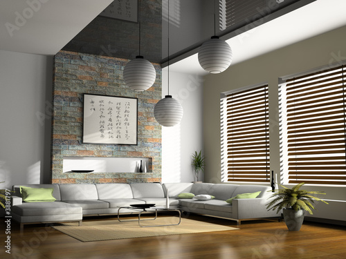 Fototapeta Naklejka Na Ścianę i Meble -  Home interior 3D rendering