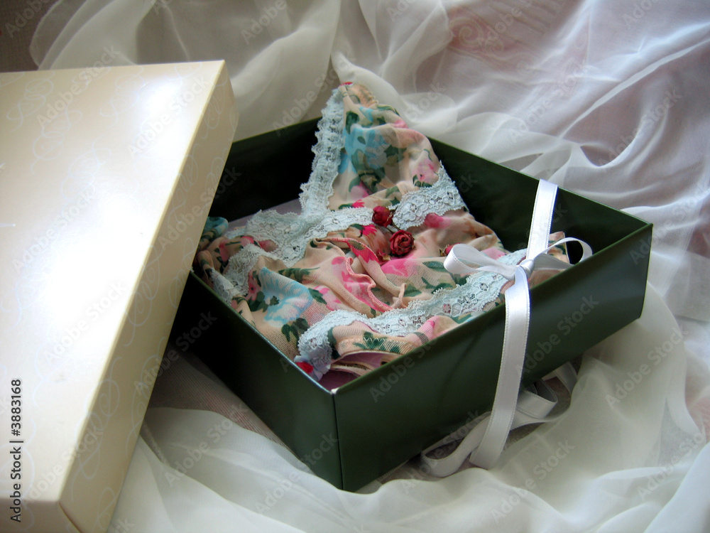 beautiful gift box with lacy lingerie